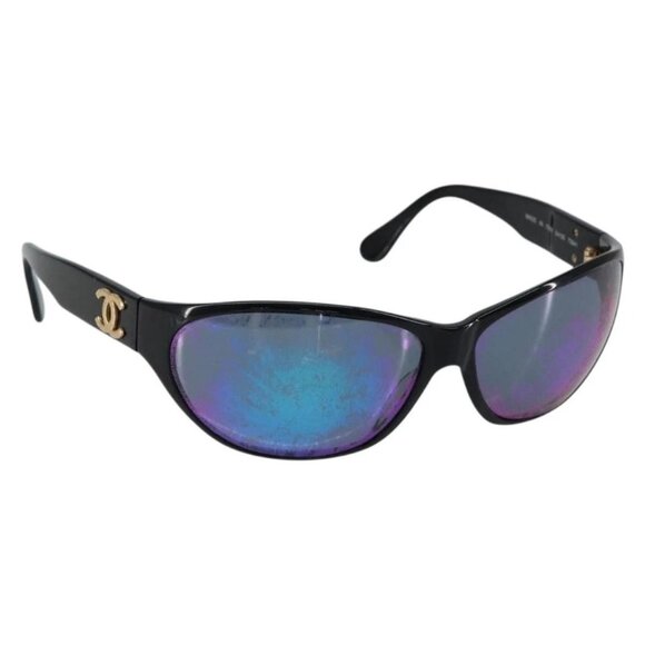 CHANEL COCO Mark Sunglasses plastic Black